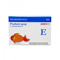Рыбий жир, Биафишенол капс. 0.35 г №100 с витамином e