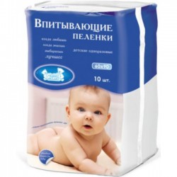 Пеленки впитывающие, Наша мама р. 60смх90см 10 шт арт. 6910 одноразовые